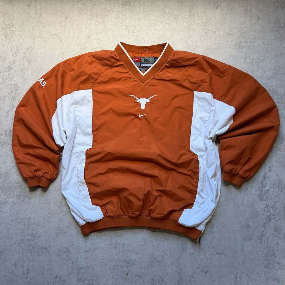 Nike Texas Longhorns Windbreaker Jacket Size XL Orange White Pullover - Picture 2 of 9